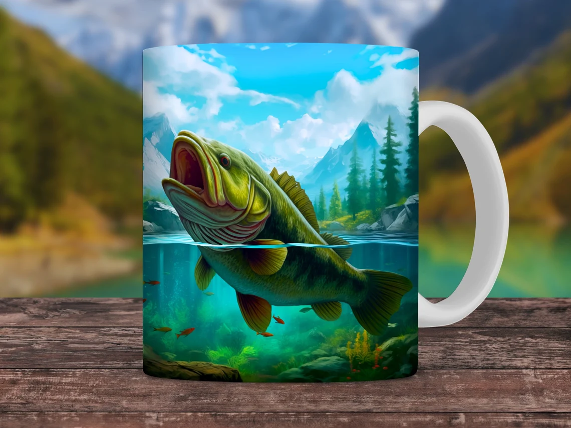 3D Fish In Water Design Mug 4942